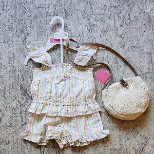 Isaac Mizrahi Pastel Striped Kids Matching Set 2T